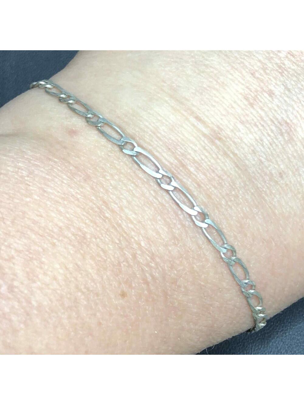 6850 Sterling Silver 925 Milor Italy Figaro chain Bracelet 2.2 grams 7"